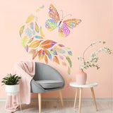 Colorful Leaves & Butterfly Wall Decals - Removable, Waterproof Home Decor Stickers for Bedroom, Living Room, and More - Matte Finish, Easy Apply on Any Smooth Surface