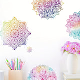 4pcs Bohemian Mandala Wall Decals - Colorful, Removable PVC Window & Bedside Stickers for Home Decor