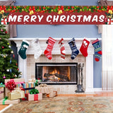 Merry Christmas Banner - Versatile Indoor/Outdoor Holiday Decoration, Polyester Garden Fence Flag for Festive Home & Party Decor