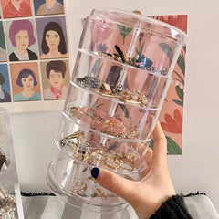 Qfdian Hair Pin Jewelry Transparent Rotating Storage