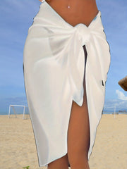 Chic Mesh Sarong Wrap for Women - Breathable, Lightweight, Solid Color - Versatile Beach & Poolside Cover-Up