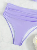 Quick-Dry High-Waisted Two-Piece Bikini Set, V Neck Swimwear with Adjustable Straps for Summer Beachwear