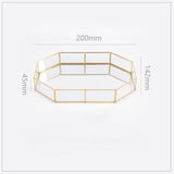 Qfdian Gold Lining Polygon Mirror Tray