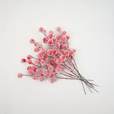 4. New Christmas Product 12 Forks of Snow-Sprinkled Red Berries, Simulated Fortune Fruit, Christmas Home Decoration, Wedding Arrangement Ornaments