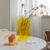 Qfdian Cute Floral Acrylic Vase