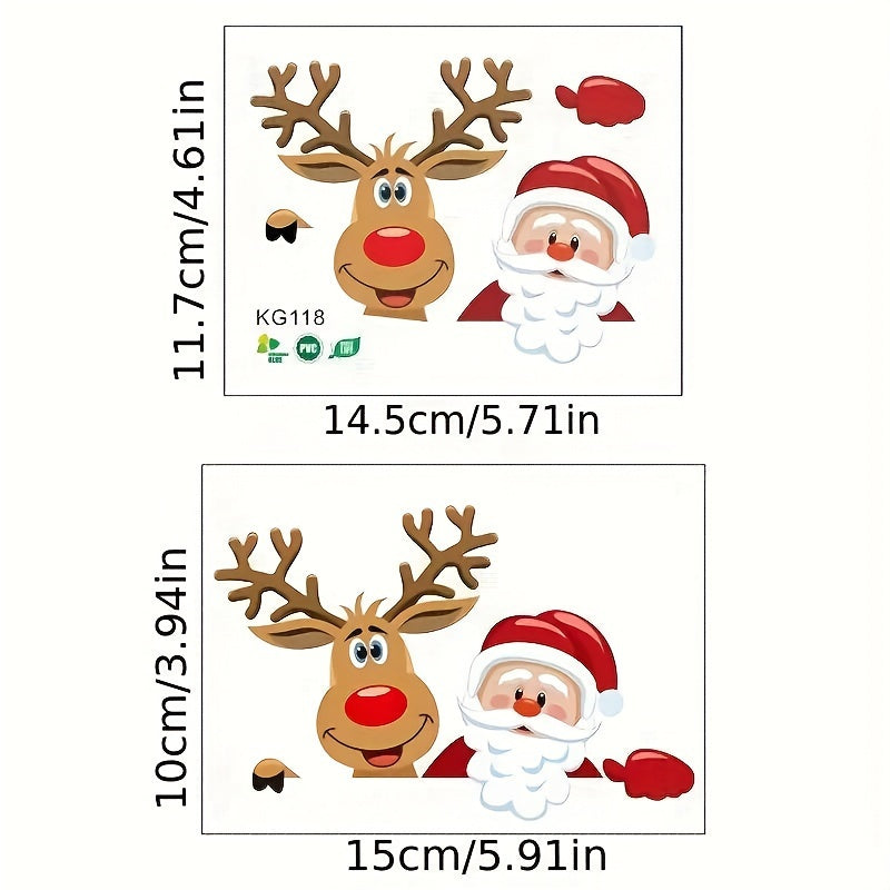 4pcs Christmas Wall Decals Set - Santa, Snowman & Reindeer Switch Stickers for Living Room, Bedroom & Bathroom - Matte Finish, Easy Apply PVC Home Decor