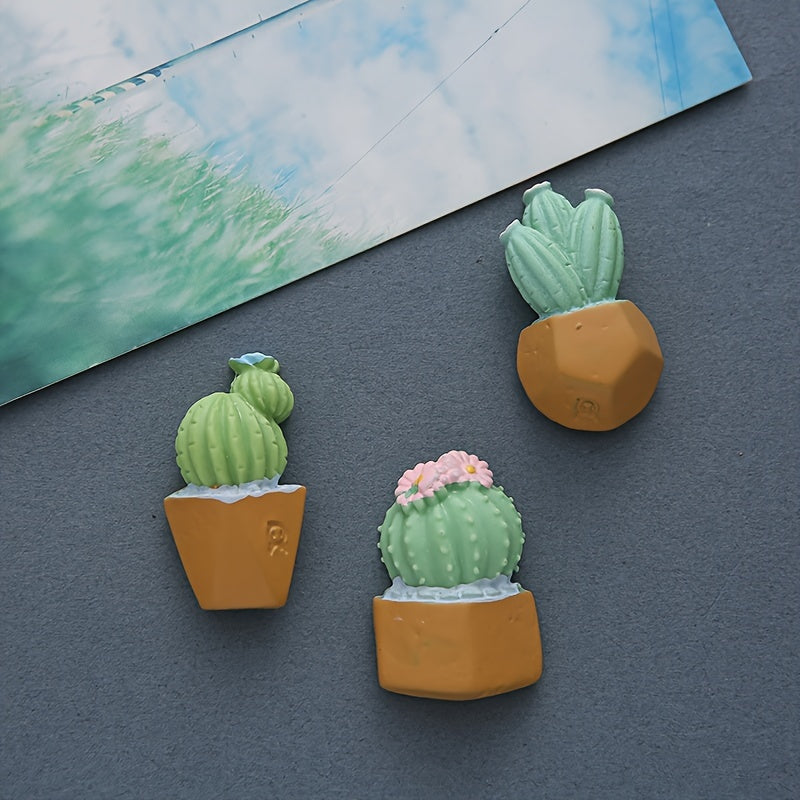 5pcs Vibrant Cactus Refrigerator Magnets Set - Strong, Blackboard-Compatible & Decorative for Kitchen, Office & DIY Projects