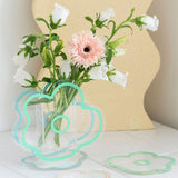 Qfdian Cute Floral Acrylic Vase