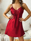 Elegant Summer Nights: Sexy V-Neck Lace-Trimmed Nightdress – Chic, Comfortable & Durable Sleepwear for Women