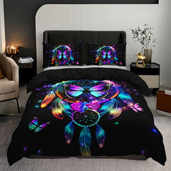 Dreamy Butterfly & Dreamcatcher 3-Piece Bedding Set - Soft, Breathable, Easy-Care, All-Season Comfort