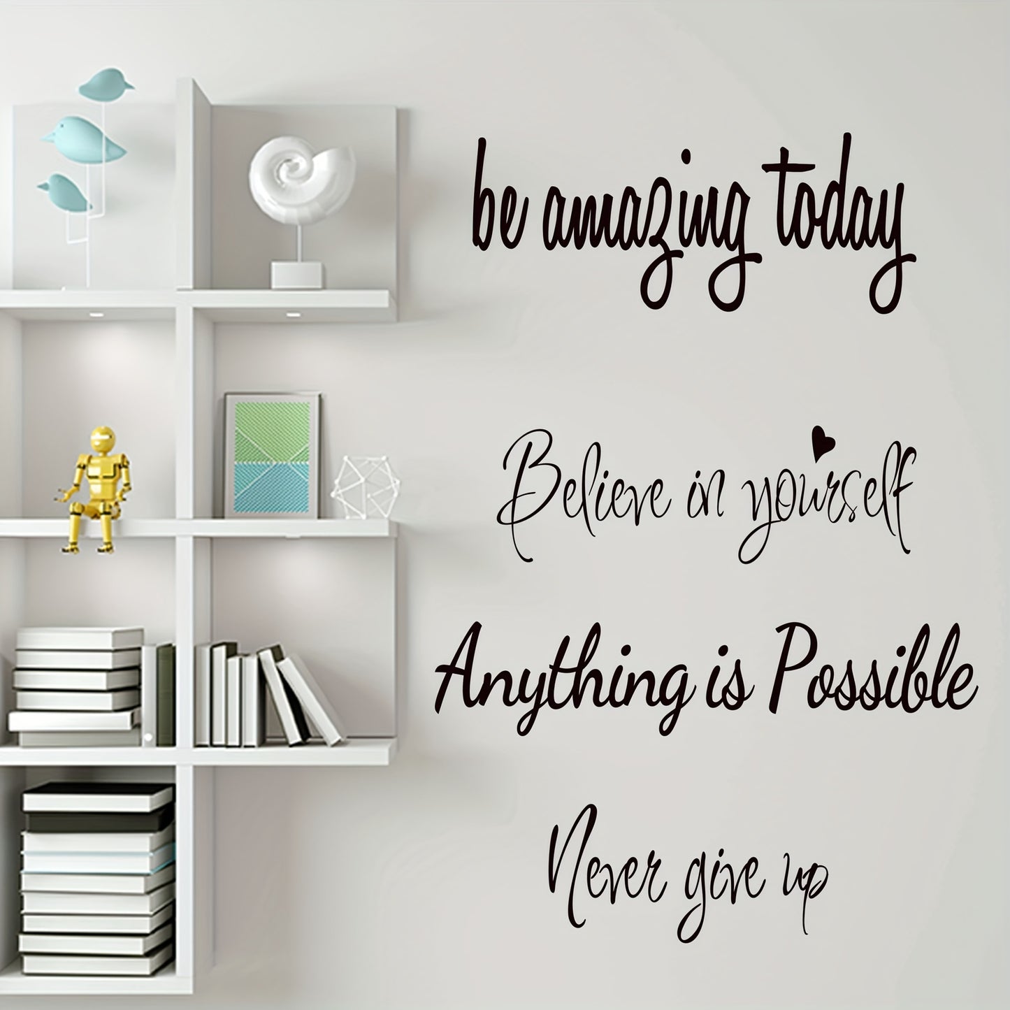 Contemporary Inspirational Quotes Wall Stickers - PVC Semi-Matte Graphic Decals with Self-Adhesive, Single-Use, Multi-Surface Installation for Glass, Home, Bedroom, Office - Motivational Text Wall Art Decor, No Battery Requir