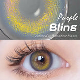 Qfdian Bling Purple 14.2mm 1 Pair | 1 Year