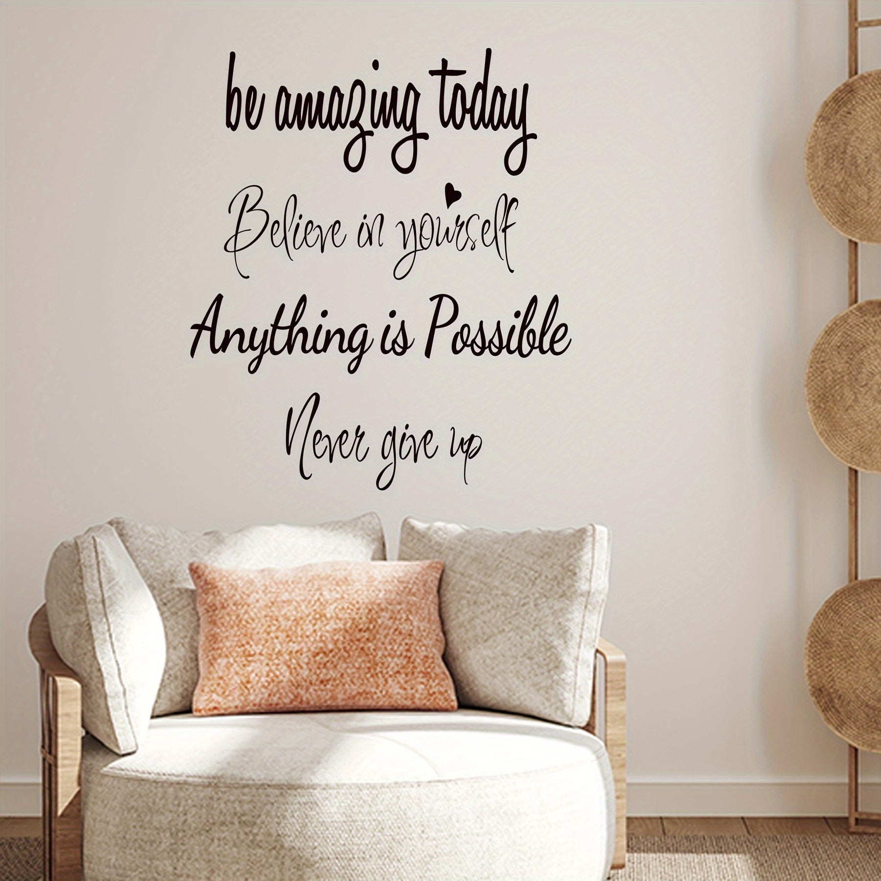 Contemporary Inspirational Quotes Wall Stickers - PVC Semi-Matte Graphic Decals with Self-Adhesive, Single-Use, Multi-Surface Installation for Glass, Home, Bedroom, Office - Motivational Text Wall Art Decor, No Battery Requir