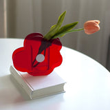 Qfdian Cute Floral Acrylic Vase