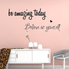 Contemporary Inspirational Quotes Wall Stickers - PVC Semi-Matte Graphic Decals with Self-Adhesive, Single-Use, Multi-Surface Installation for Glass, Home, Bedroom, Office - Motivational Text Wall Art Decor, No Battery Requir