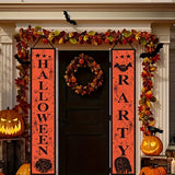 Happy Halloween Porch Banner - Spooky Theme, Windproof Polyester Yard Sign for Home & Garden Decor, Perfect for Party Backdrop