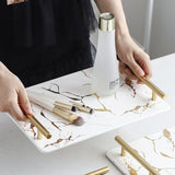 Qfdian Elegance Marble Ceramic Tray