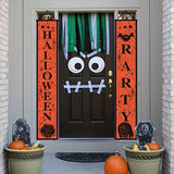 Happy Halloween Porch Banner - Spooky Theme, Windproof Polyester Yard Sign for Home & Garden Decor, Perfect for Party Backdrop