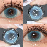 Qfdian Korean Hot Sale Colored Contact  Lenses with Myopia Degree Grade 0.00- 8.00 Blue Green Beauty Pupilentes KSSEYE 2Pcs Soft Lens