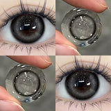 Qfdian Korean Hot Sale Colored Contact  Lenses with Myopia Degree Grade 0.00- 8.00 Blue Green Beauty Pupilentes KSSEYE 2Pcs Soft Lens