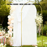 Qfdian  Arch bracket cloth cover combination, courtyard atmosphere, indoor and outdoor birthday party background decoration