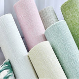 Qfdian  10m 3D solid color linen wallpaper self-adhesive waterproof and moisture-proof bedroom living room background home decoration