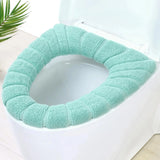 Qfdian Washable Knitting Pure Color Soft Pad Toilet Seat Soft Thick Warm And Comfortable Pumpkin Shape Cover Closestool Mat Universal