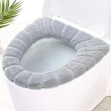 Qfdian Washable Knitting Pure Color Soft Pad Toilet Seat Soft Thick Warm And Comfortable Pumpkin Shape Cover Closestool Mat Universal