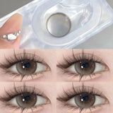Qfdian 0-800 Degree sLenses ColorLenses Purple Colored Lenses Big Diameter Brown Lenses Blue Color Contact Lenses for Eyes