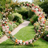 Qfdian  Round metal arch bracket, durable metal, essential for wedding and birthday party decoration, easy to install