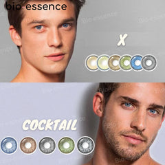 Bio-essence 1 Pair Men Lenses Colored Contact Lenses for Eyes Blue Lenses Green Eye Lenses Gray Lenses Contact Lenses for Men