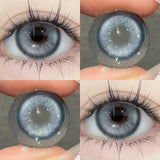 Qfdian Korean Hot Sale Colored Contact  Lenses with Myopia Degree Grade 0.00- 8.00 Blue Green Beauty Pupilentes KSSEYE 2Pcs Soft Lens