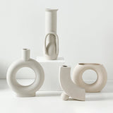 Qfdian Minimalist Abstract Pottery Vase