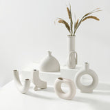 Qfdian Minimalist Abstract Pottery Vase