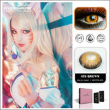 Qfdian Cosplay AYY Brown 14.5mm 1 Pair | 1 Year