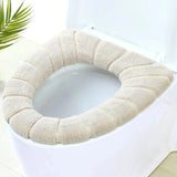 Qfdian Washable Knitting Pure Color Soft Pad Toilet Seat Soft Thick Warm And Comfortable Pumpkin Shape Cover Closestool Mat Universal