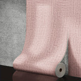 Qfdian  10m 3D solid color linen wallpaper self-adhesive waterproof and moisture-proof bedroom living room background home decoration