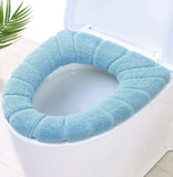 Qfdian Washable Knitting Pure Color Soft Pad Toilet Seat Soft Thick Warm And Comfortable Pumpkin Shape Cover Closestool Mat Universal