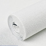 Qfdian  10m 3D solid color linen wallpaper self-adhesive waterproof and moisture-proof bedroom living room background home decoration