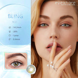 Qfdian Bling Blue 14.2mm 1 Pair | 1 Year