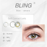 Qfdian Bling Blue 14.2mm 1 Pair | 1 Year