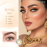 Qfdian Bling Brown 14.2mm 1 Pair | 1 Year