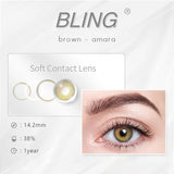 Qfdian Bling Brown 14.2mm 1 Pair | 1 Year