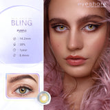 Qfdian Bling Purple 14.2mm 1 Pair | 1 Year