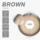 Qfdian Bohemia Brown 14.5mm 1 Pair | 1 Year