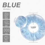 Qfdian Brussels Blue 14.0mm 1 Pair | 1 Year