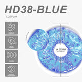 Qfdian Cosplay HD38 Blue 14.5mm 1 Pair | 1 Year