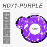 Qfdian Cosplay HD71 Purple  14.5mm 1 Pair | 1 Year