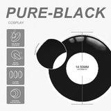 Qfdian Cosplay Pure Black 14.5mm 1 Pair | 1 Year
