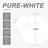 Qfdian Cosplay Pure White 14.5mm 1 Pair | 1 Year